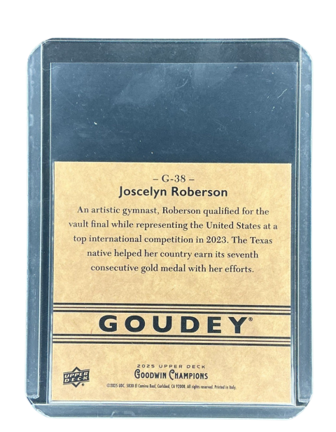 2025 Upper Deck Goodwin Champions Goudey Joscelyn Roberson Gymnastics #G-38 Backside