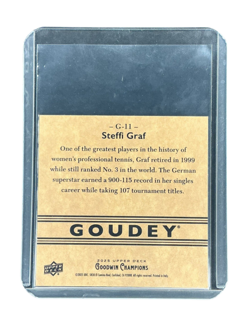 2025 Upper Deck Goodwin Champions Goudey Steffi Graf Tennis #G-11 Backside