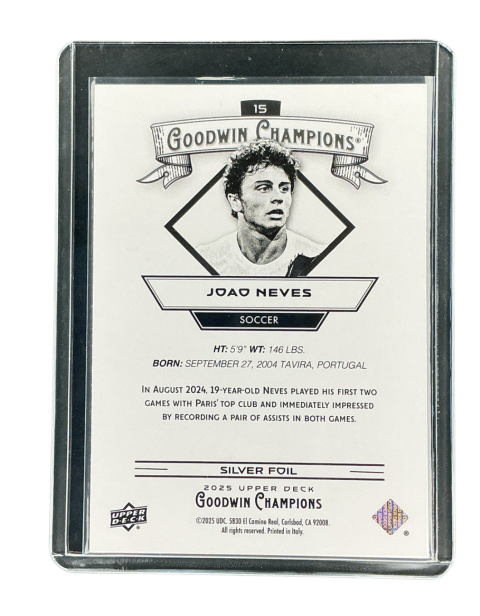 2025 Upper Deck Goodwin Champions Joao Neves Soccer #81 Backside