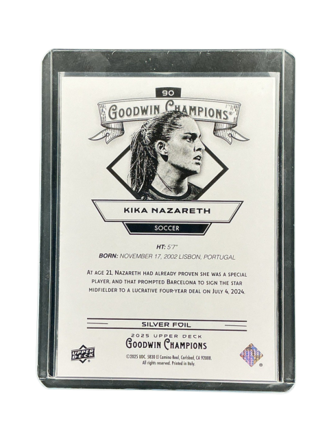 2025 Upper Deck Goodwin Champions Kika Nazareth Soccer #90 Backside