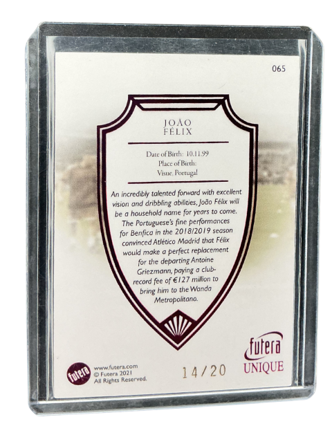 2021 Futera Unique Joao Felix Forward 14/20 #065 Backside