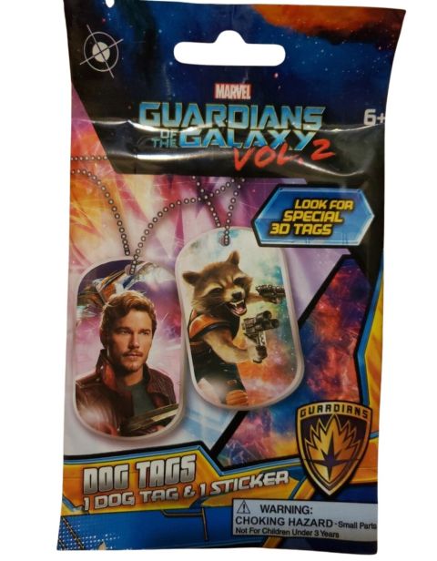 Marvel Guardians of the Galaxy VOL 2 Dog Tags + Stickers Factory Sealed Pack