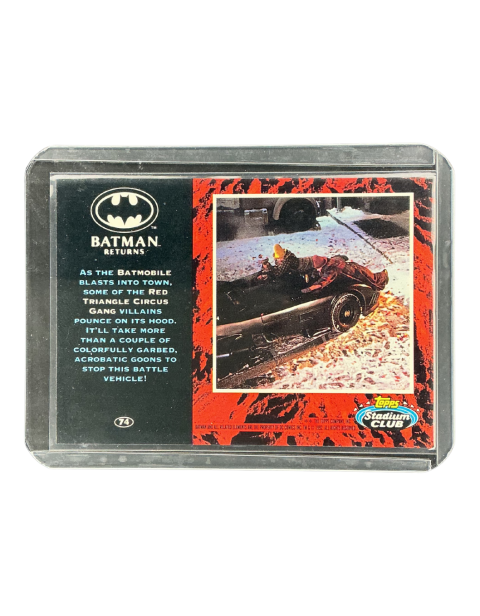 1992 Topps Stadium Club Batmobile Batman Returns #79 Backside