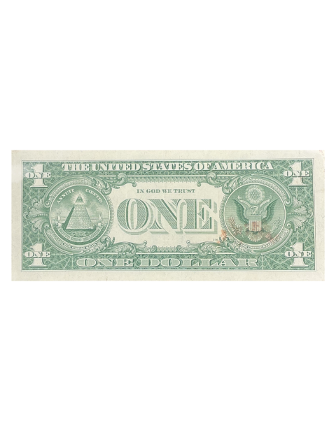 1957 United States Mint One Dollar Certificate Blue Seal #E696
Back