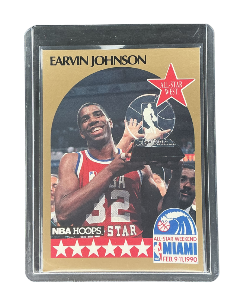 1990 NBA Hoops Sealed Pack Earvin Johnson All-Star West Miami #18 Front