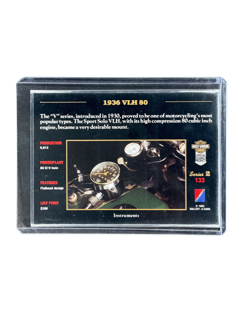 1992 Collect-A-Card Harley Davidson Series 2 1936 VLH 80 #133 Back
