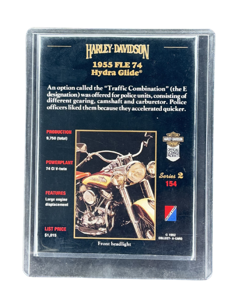 1992 Collect-A-Card Harley Davidson Series 2 1955 Hydra Glide #154 BAck