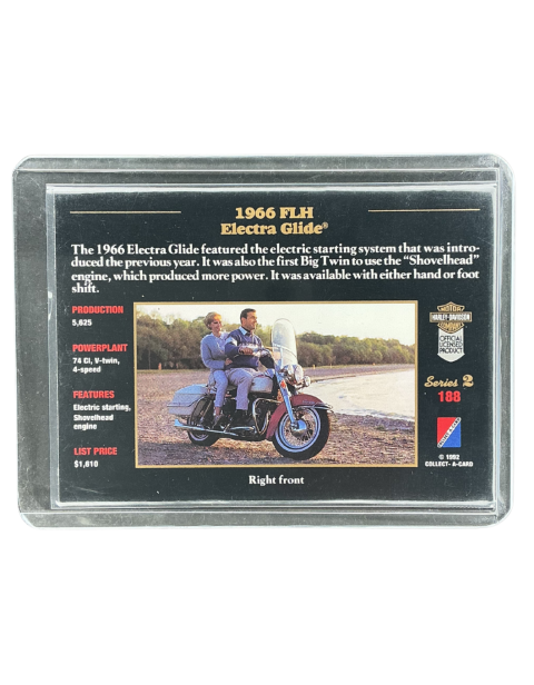 1992 Collect-A-Card Harley Davidson Series 2 1966 FLH Electra Glide #188 back