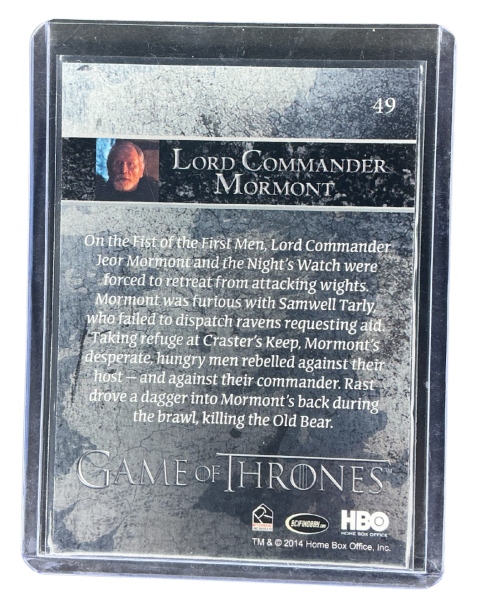 2014 Rittenhouse Game Of Thrones Lord Commander Mormont #49 Back