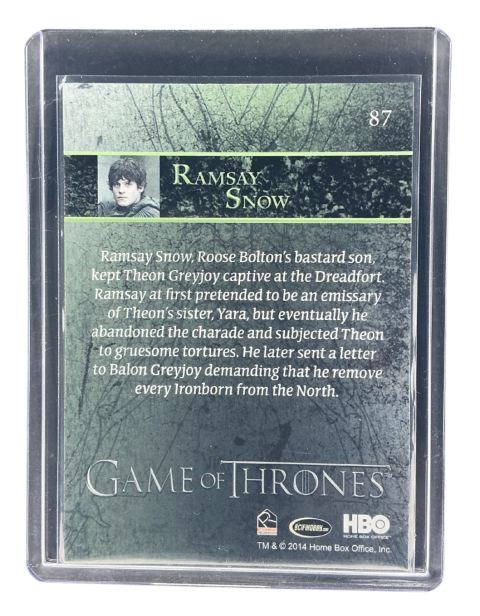 2014 Rittenhouse Game Of Thrones Ramsay Snow #87
Back