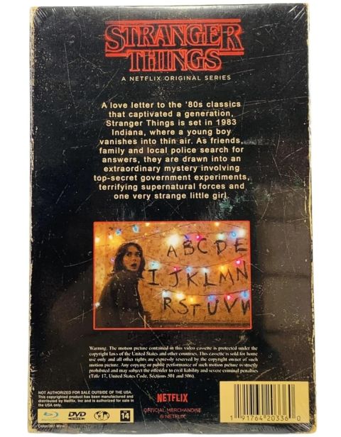 2017 Netflix Stranger Things Season 1 VHS Collector's Edition Backside