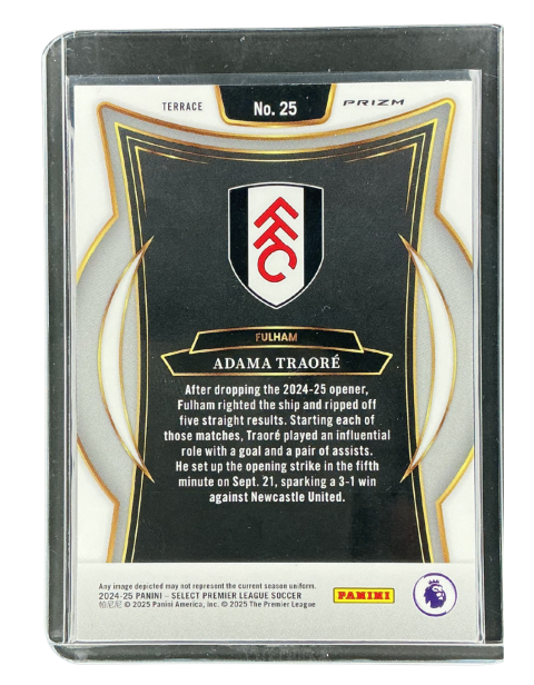 2024-25 Panini Select Premier League Adama Traore Fulham #25 Back