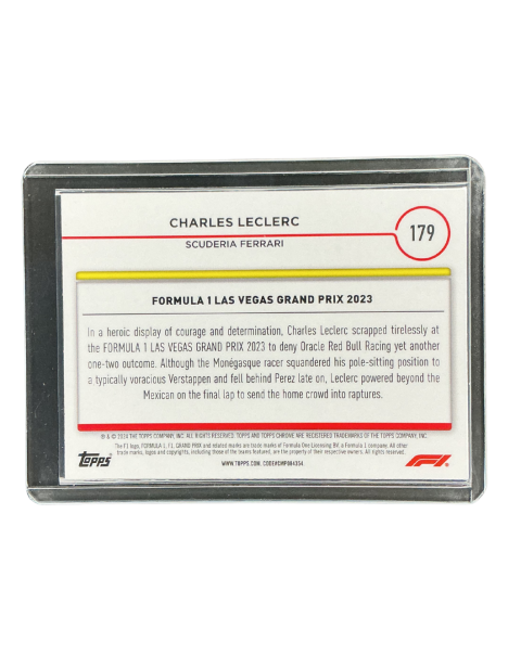 2024 Topps Chrome Formula 1 Charles Leclerc Scuderia Ferrari #179 Backside