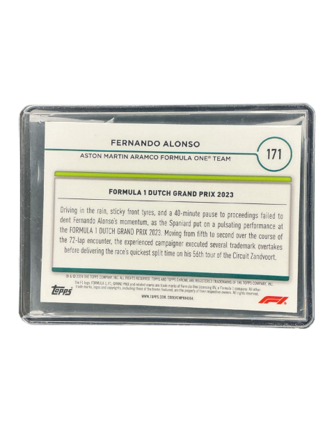 2024 Topps Chrome Formula 1 Fernando Alonso Black & White #171
Backside