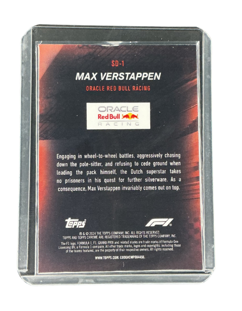 2024 Topps Chrome Formula 1 Max Verstappen Speed Demons #SD-1 Backside