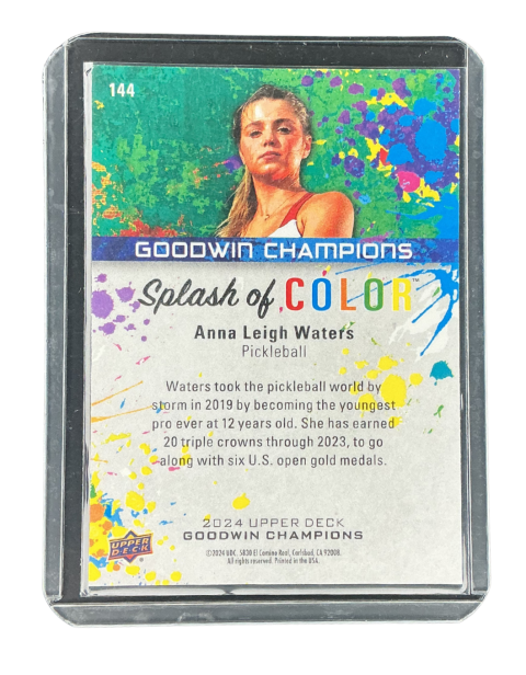 2024 Upper Deck Goodwin Champions Anna Leigh Waters Pickleball #144 Backside