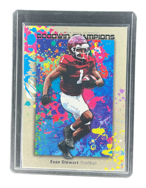 2024 Upper Deck Goodwin Champions Evan Stewart Splash Of Color Football #117 Front