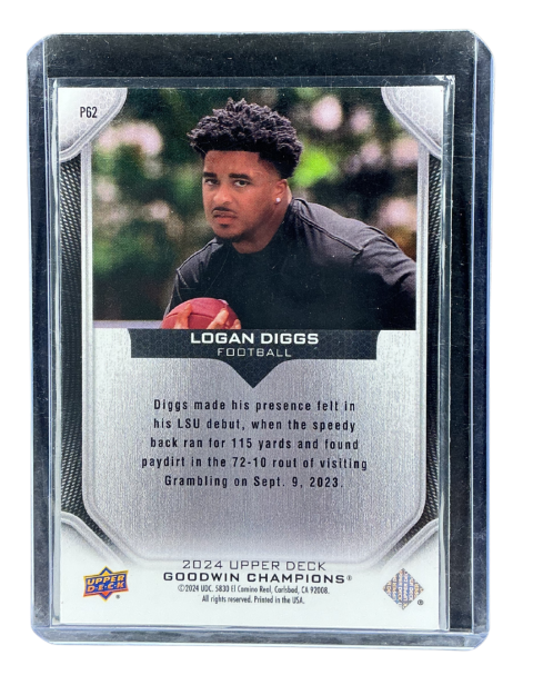 2024 Upper Deck Goodwin Champions Logan Diggs Football #P62 Back