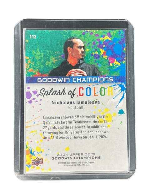 2024 Upper Deck Goodwin Champions Nicholaus Iamaleava Football #112 Backside