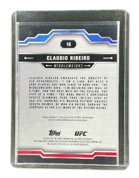 2025 Topps Chrome UFC Claudio Ribeiro RC Middleweight #16
Back