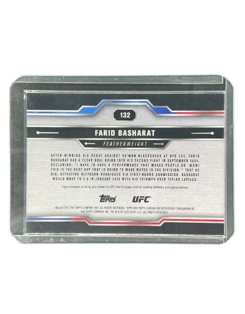 2025 Topps Chrome UFC Farid Basharat Featherweight #132
Backside