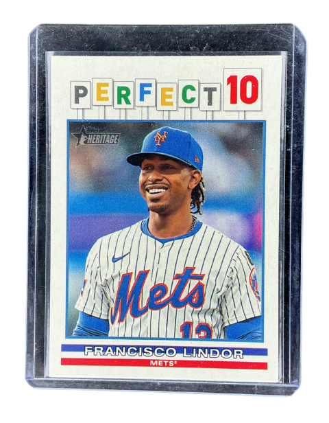 2025 Topps Heritage Francisco Lindor Mets Perfect 10 #P10-13
Front