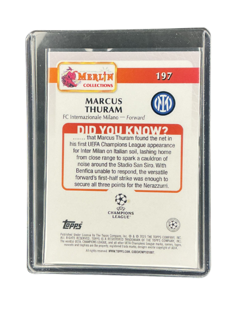 2025 Topps Merlin UEFA Marcus Thuram #197
Backside