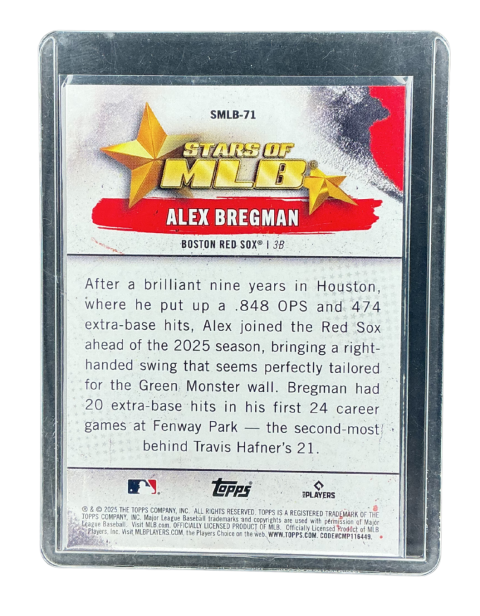 2025 Topps Stars Of MLB Alex Bregman #SMLB-71 BAck