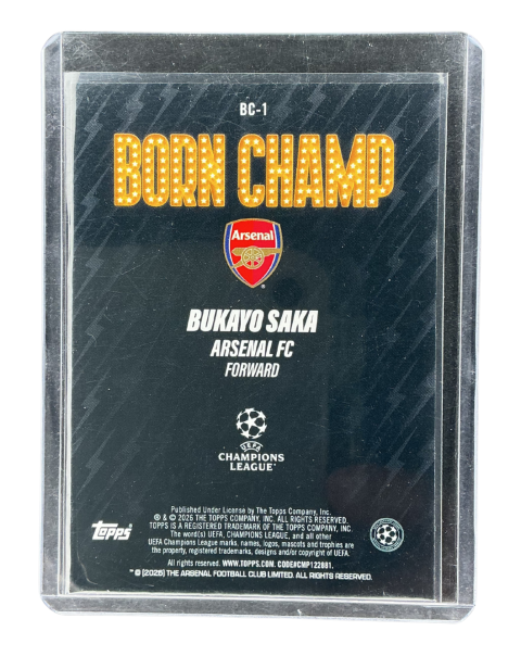 2026 Topps UEFA Bukayo Saka Born Champ #BC-1
Back