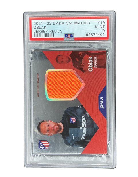 2021-22 Daka C/A Madrid Oblak Jersey Relics /25 #JSY-19 PSA 9 Front