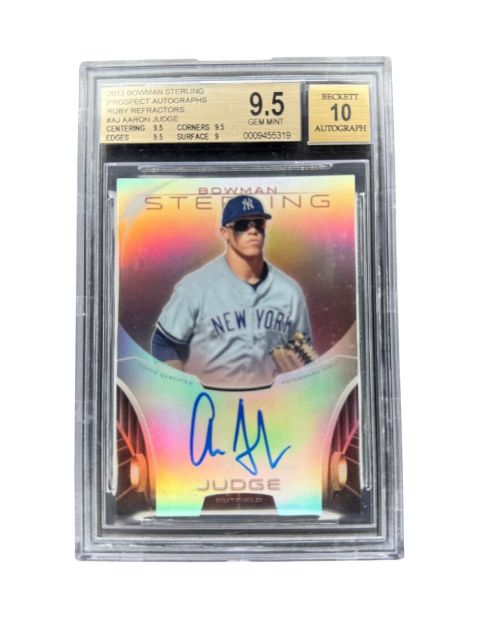 2013 Bowman Sterling Prospect Autographs Ruby Aaron Judge #AJ BGS 9.5 Auto 10 Front