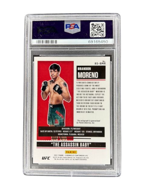 2021 Chronicles UFC Brandon Moreno #BMR PSA 10 Auto 7/25 Back