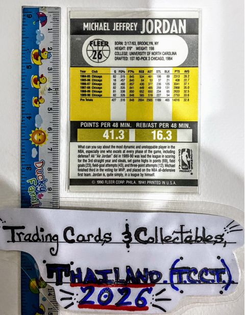 1990 Fleer Michael Jordan #26 Back