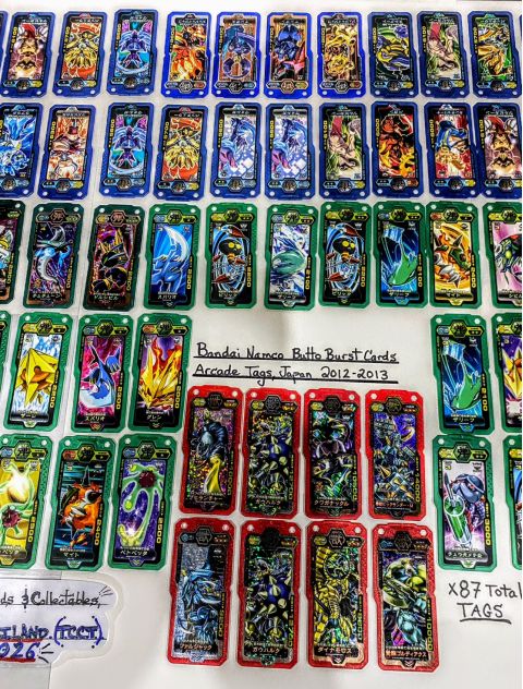2012 Bandai Namco Butto Burst Arcade Battle 87x Tags JP LOT 004