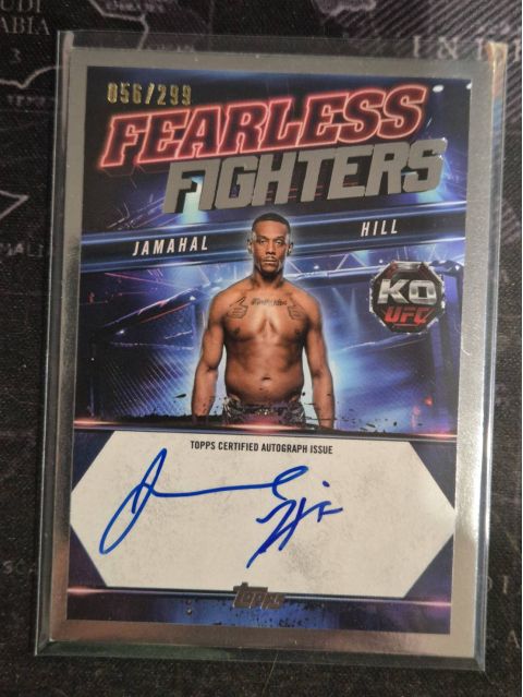 2025 Topps UFC Knockout Jamahal Hill Fearless Fighter Signatures /299 Auto #FF-JH Front