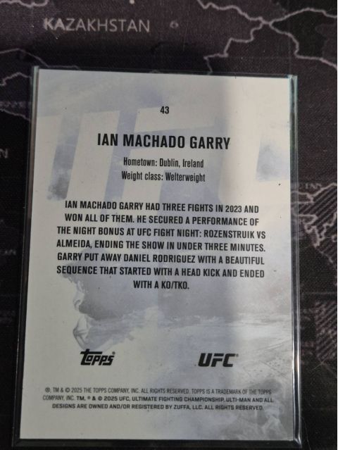 2025 Topps UFC Knockout Ian Machado Garry /299 #43 Backside