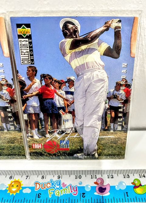 1994 Collector's Choice Michael Jordan Pro Files #204 Golf SET Base + Fascimile Signature Card 1