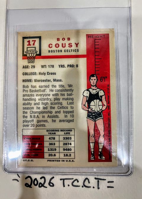 1996 Topps Bob Cousy #17 Back