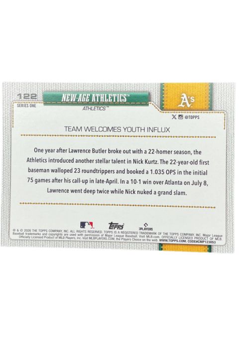 2026 Topps 75 Years Baseball New-Age Athletics #112
Back