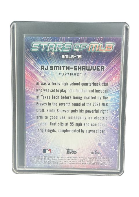 2024 Topps Update Stars Baseball AJ Smith-Shawver #SMLB-75 Back