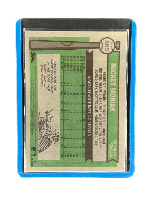 2025 Topps Heritage Mickey Moniak Light Blue Sparkle Refractor #565 Back