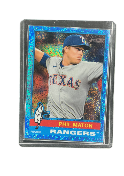 2025 Topps Heritage Phil Maton Light Blue Sparkle Refractor #567 Front