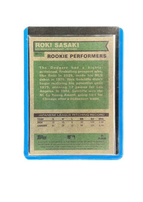 2025 Topps Heritage Roki Sasaki Rookie #RP-11
Back