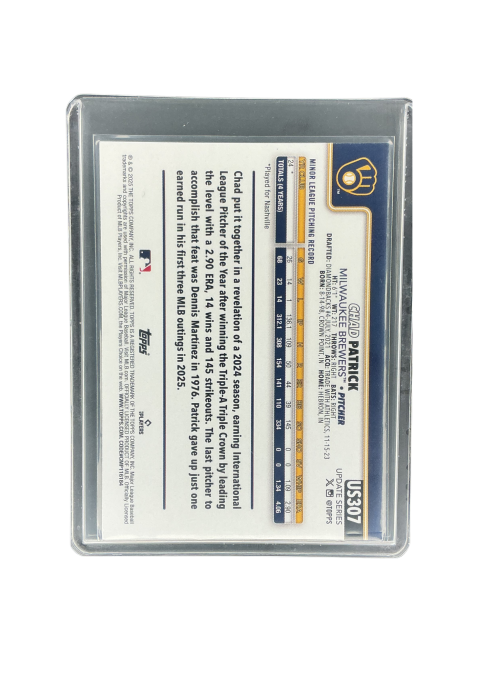 2025 Topps Update Series Chad Patrick RC Brewers #US307
Back