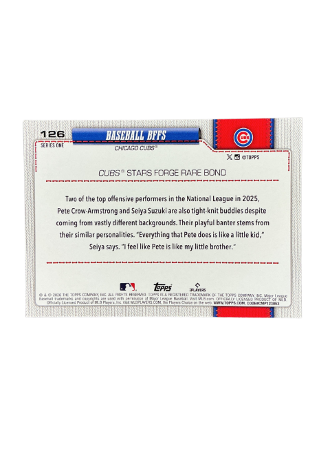 2026 Topps Series 1 Baseball BFFS #126 Back