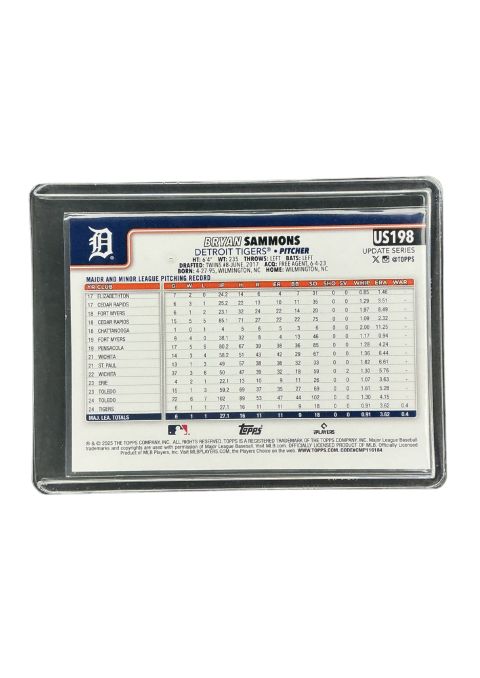 2025 Topps Update Bryan Sammons #US198 Back