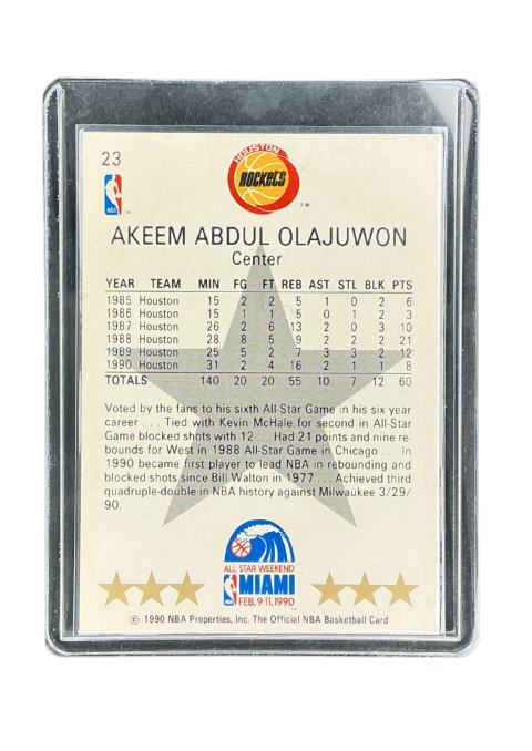 1990 NBA Hoops Akeem Olajuwon All-Star West #23
Back