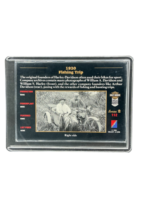 1992 Collect-A-Card 1920 Fishing Trip Harley Davidson Series 2 #112 Back