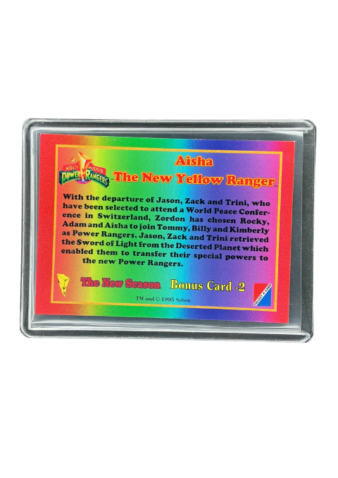 1995 Collect-A-Card Mighty Morphin Power Rangers Aisha The New Yellow Ranger The New Season #Bonus Card 2 Back