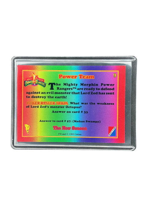 1995 Collect-A-Card Mighty Morphin Power Rangers Power Team The New Season #9 Back